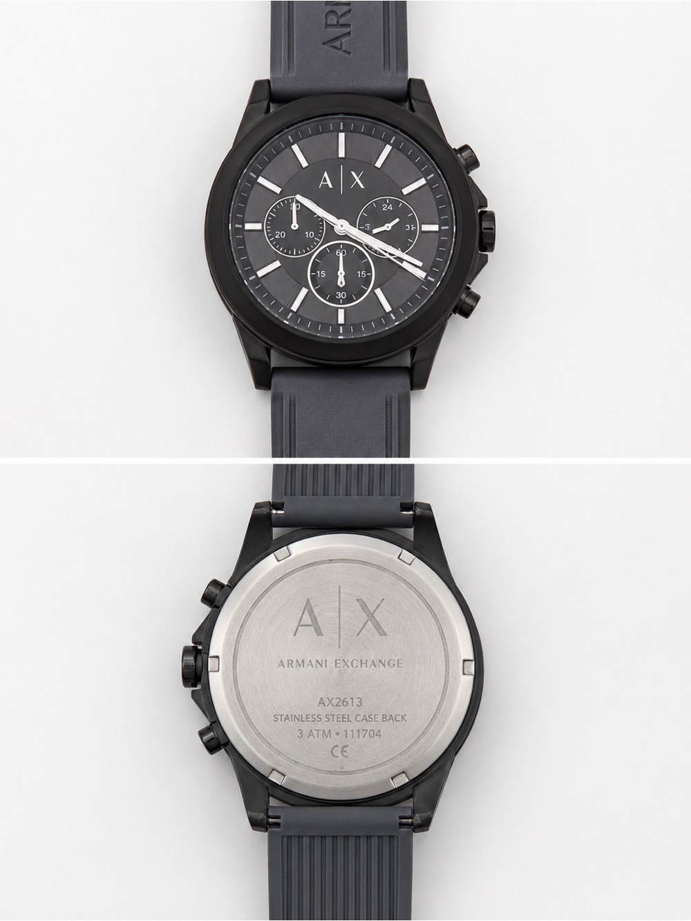 Armani Exchange A|X AX2609 Chronograph Watch Gray Camo Silicone Strap